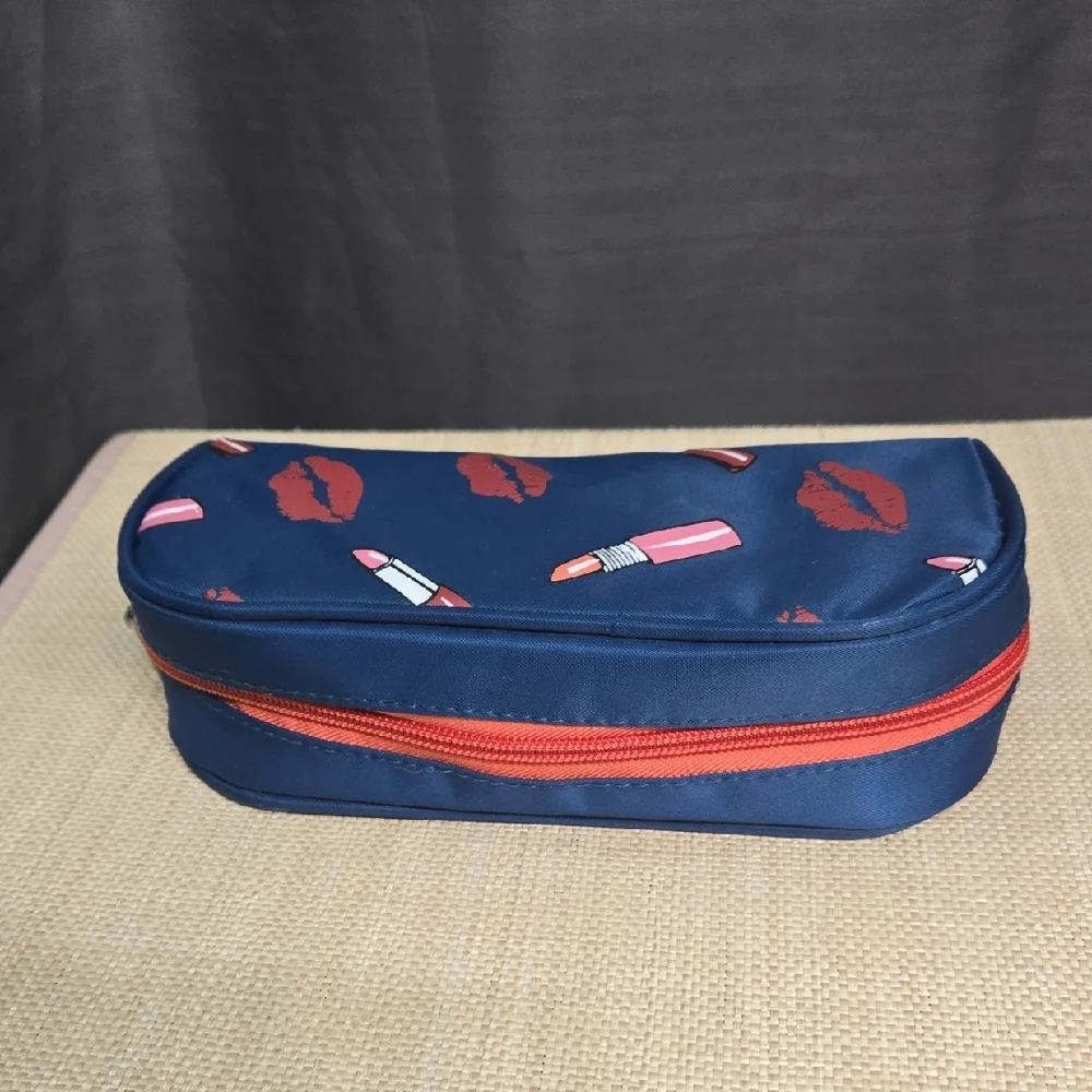 Cosmetic Bag with Lipstick Print